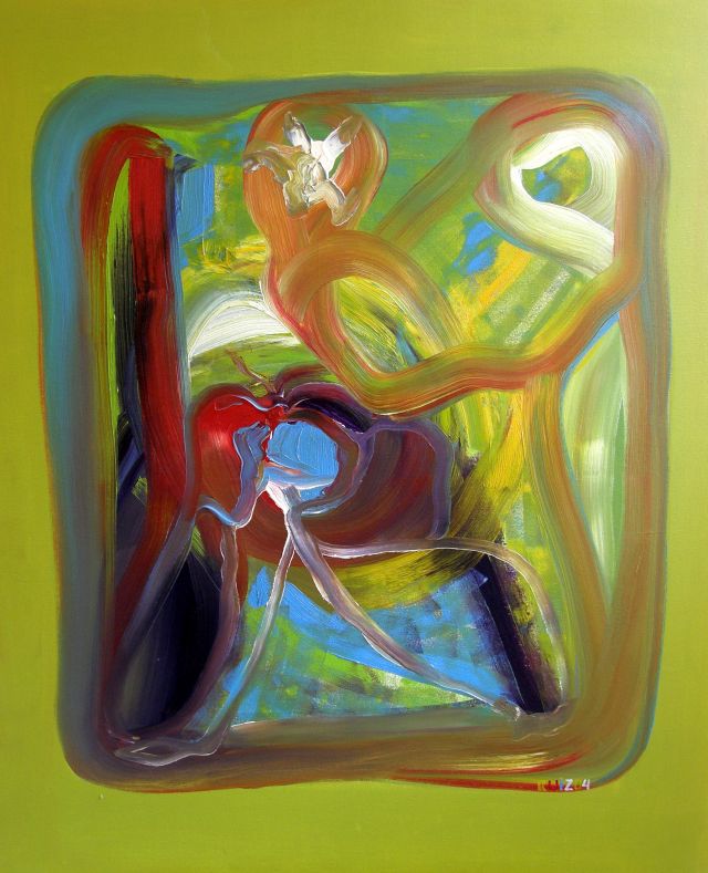 Green path, oil on canvas, 100 × 120 cm, by Emilio Ruiz