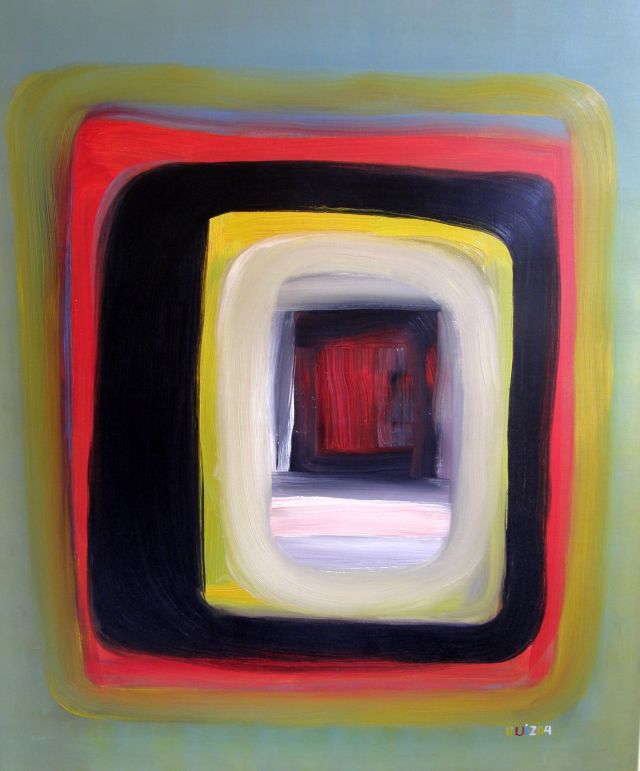 La puerta del amor, óleo sobre lienzo, 100 × 120 cm, de Emilio Ruiz
