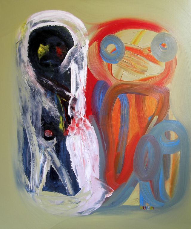 Naive world, oil on canvas, 100 × 120 cm, by Emilio Ruiz