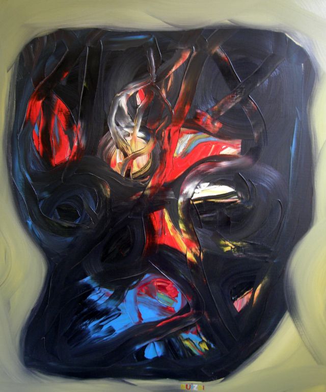 My face, oil on canvas, 100 × 120 cm, by Emilio Ruiz