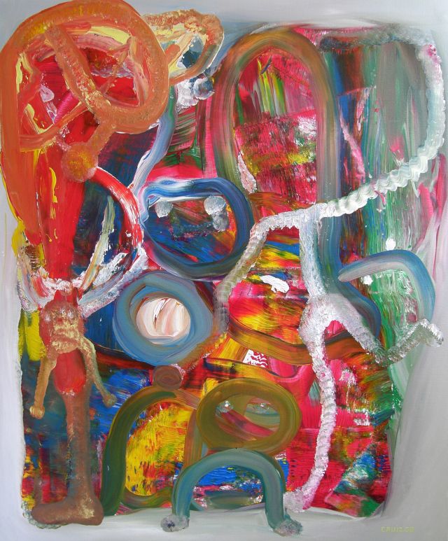 My childhood stories, oil on canvas, 100 × 120 cm, by Emilio Ruiz
