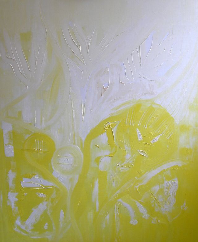 The white flowers, oil on canvas, 100 × 120 cm, by Emilio Ruiz