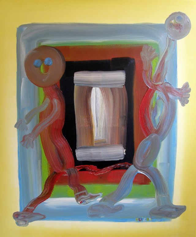 Despedida, óleo sobre lienzo, 100 × 120 cm, de Emilio Ruiz