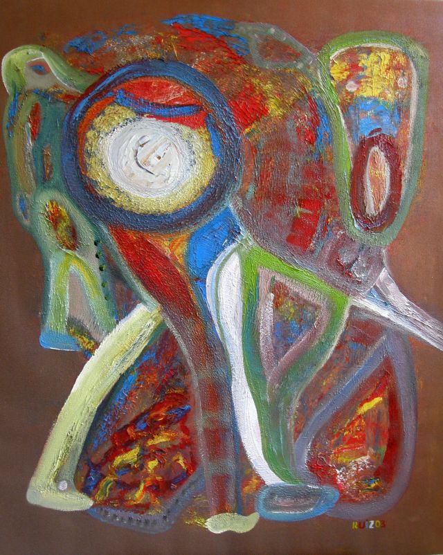Sex is tenderness, oil on canvas, 100 × 120 cm, by Emilio Ruiz