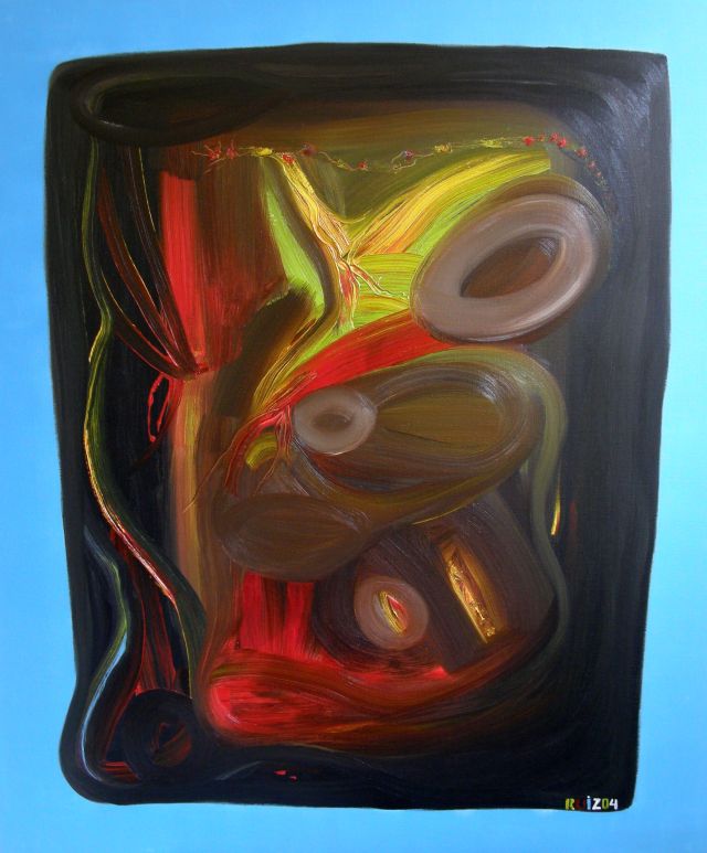 Gaze to the left, oil on canvas, 100 × 120 cm, by Emilio Ruiz