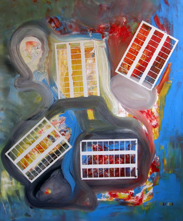 11 September 2001, oil on canvas, 100 × 120 cm, by Emilio Ruiz