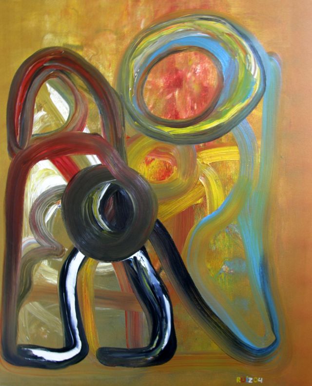 The walk of a fly, oil on canvas, 100 × 120 cm, by Emilio Ruiz