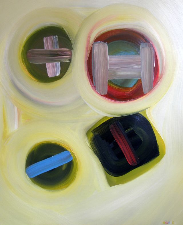 Four routes and one destination, oil on canvas, 100 × 120 cm, by Emilio Ruiz