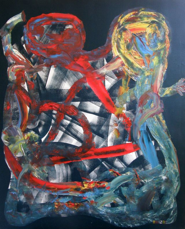 My ghosts, oil on canvas, 100 × 120 cm, by Emilio Ruiz