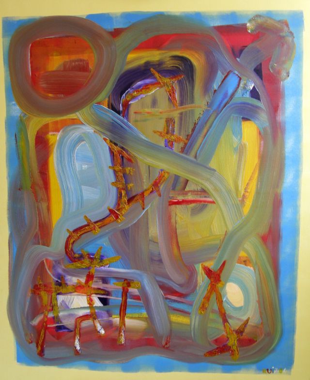 Paolo looking at the sky, oil on canvas, 100 × 120 cm, by Emilio Ruiz