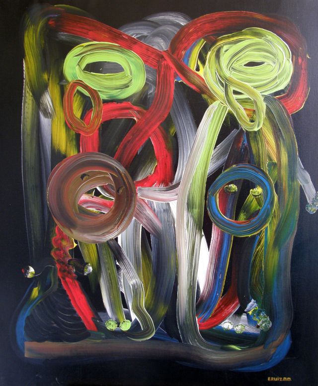 Freedom is a right, oil on canvas, 100 × 120 cm, by Emilio Ruiz