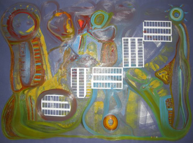 The Twin Towers, oil on canvas, 200 × 150 cm, by Emilio Ruiz