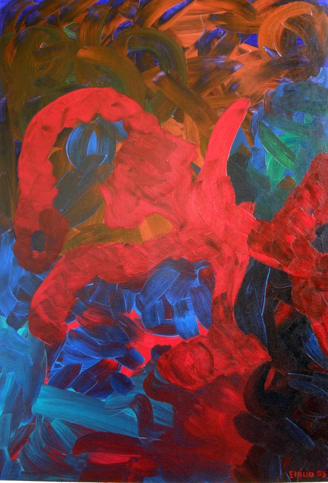 Crossing the desert, oil on canvas, 50 × 70 cm, by Emilio Ruiz