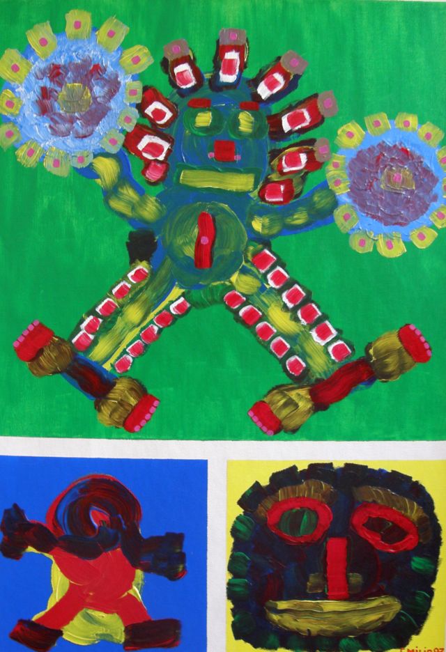 The cheerful Native American, oil on canvas, 50 × 70 cm, by Emilio Ruiz