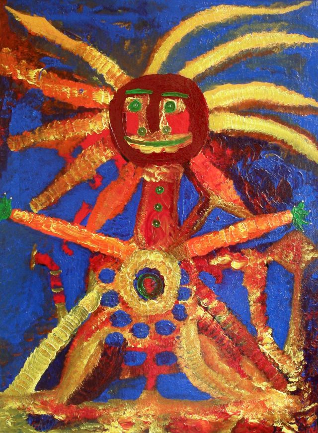 The erotic Native American, oil on canvas, 80 × 100 cm, by Emilio Ruiz